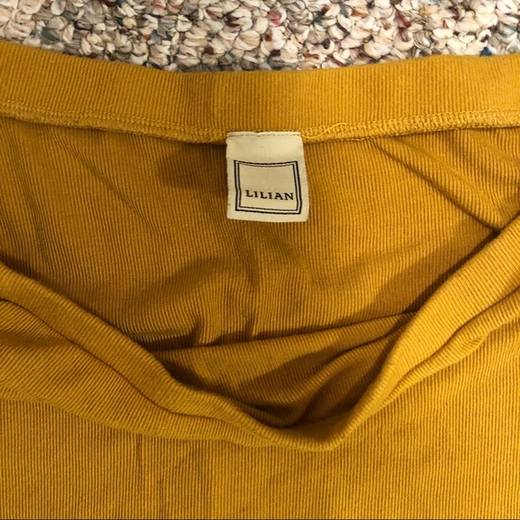 Mustard Off-the-Shoulder Bodysuit - Picture 2 of 2